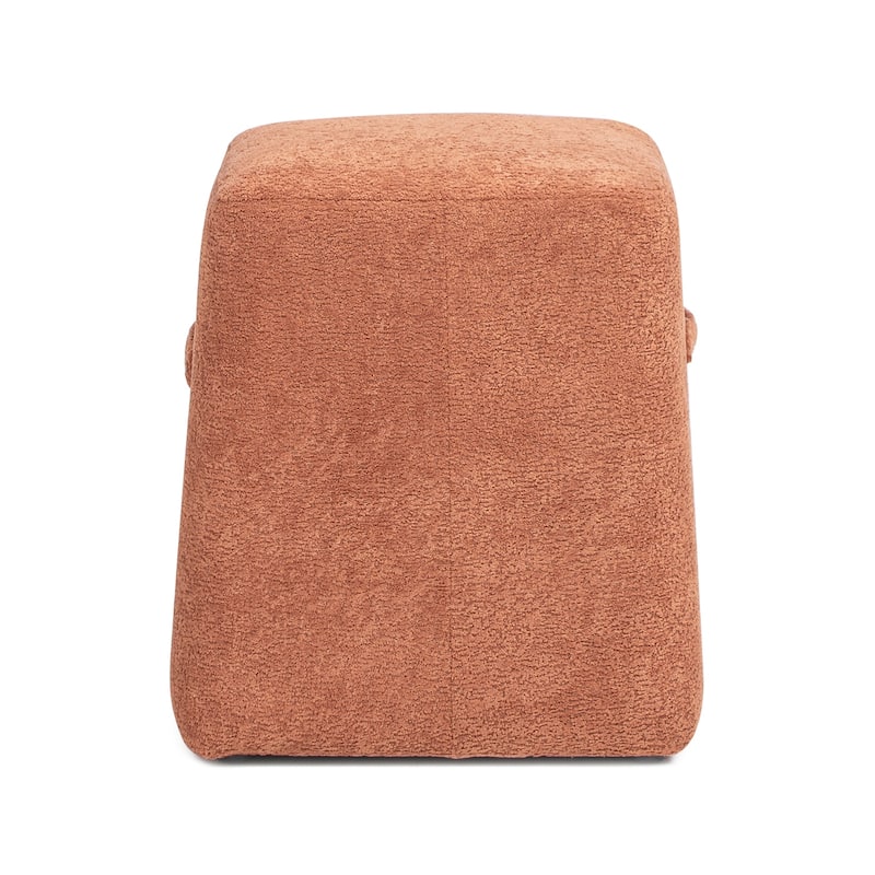 Oliver 16" Tapered Square Fleeced Teddy Boucle Upholstered Ottoman