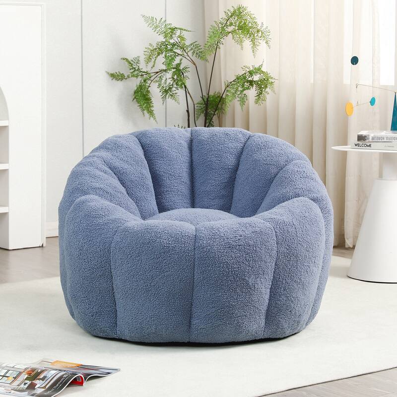 Comfortable Bean Bag Chair Light Blue Sofa Chair with Armrests, Leisure Chair Lounge Chair Upholstered Chair - Light Blue