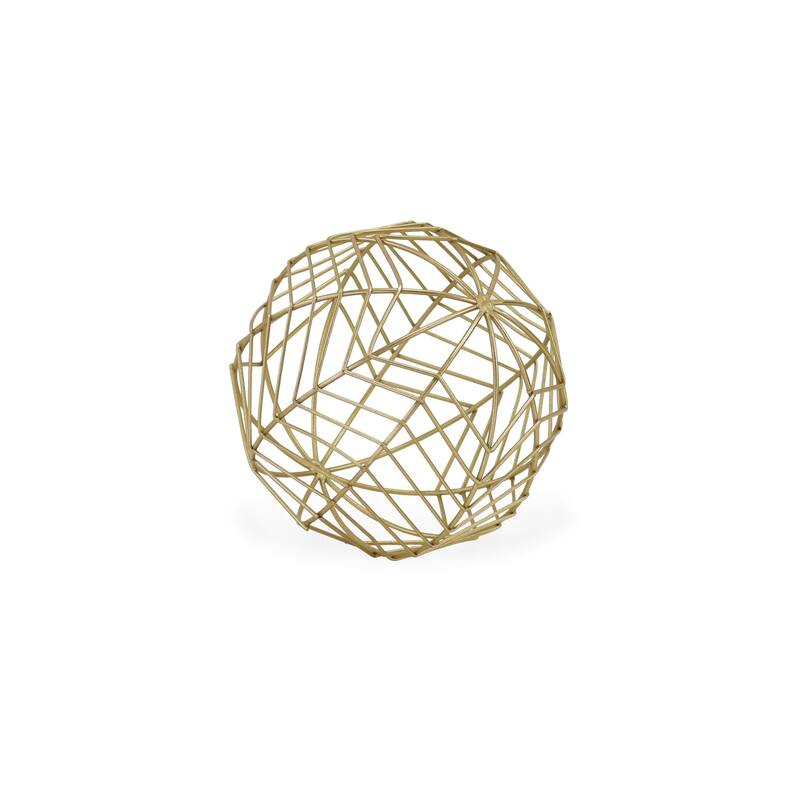HomeRoots 7" Gold Metal Decorative Orb - 7' X '7' X '7