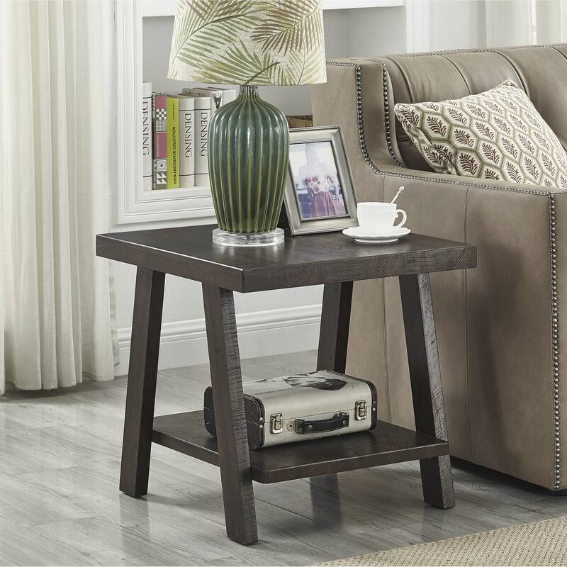 Contemporary Wood Shelf End Table