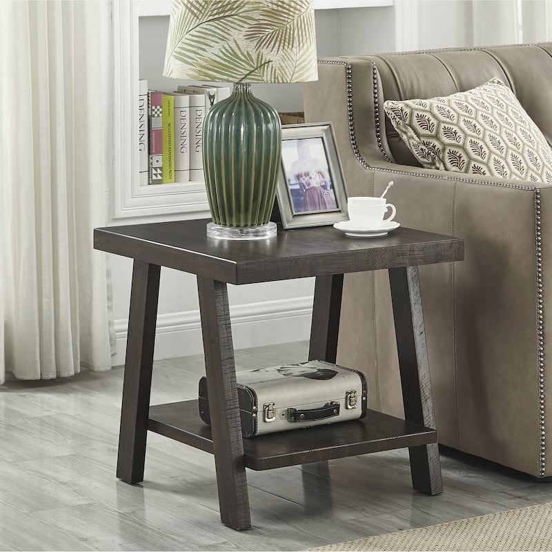 The Gray Barn Cedar Ridge Contemporary Replicated Wood Shelf End Table - Espresso