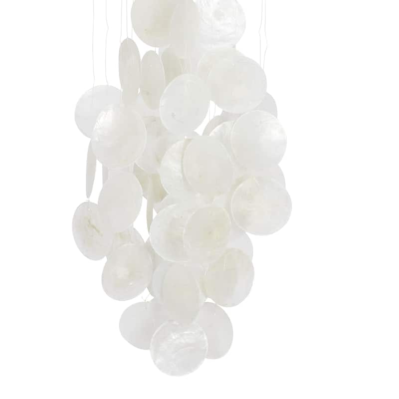 Capiz Shell Waterfall Windchime - White, Purple, Blue - Roche River Decor
