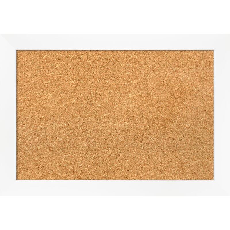Cabinet White Narrow Framed Cork Bulletin Memo Board - 27-Inch x 19-Inch
