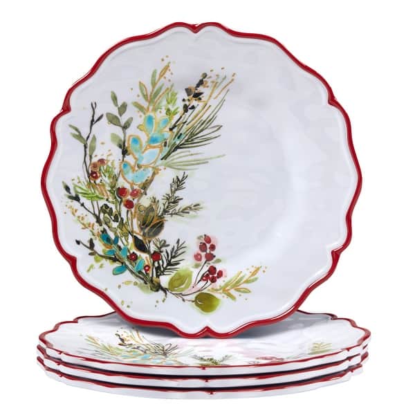 slide 2 of 3, Certified International Christmas Gatherings 9" Melamine Salad/Dessert Plates, Set of 4 - 9" Diameter
