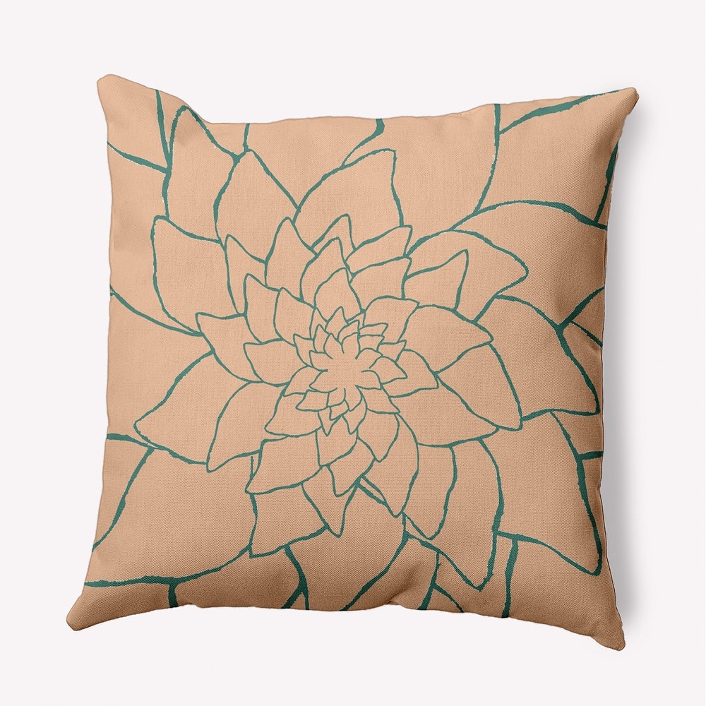 Flower Outline Decorative Throw Pillow