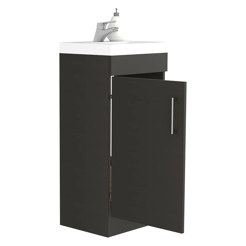 Single Door Cabinet with Interior Shelf, Metal Handle, and Durable Construction, 34.65" Tall - 12.99in L Particle Board