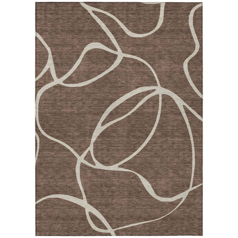 HomeRoots Abstract Transitional Rectangle Outdoor Rug