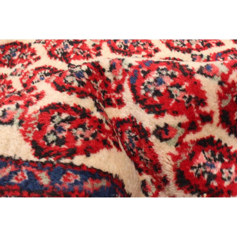 ECARPETGALLERY Hand-knotted Anadol Cream, Red Wool Rug - 3'3 x 4'10