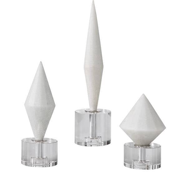 slide 2 of 3, Uttermost Alize White Stone Sculptures (Set of 3)