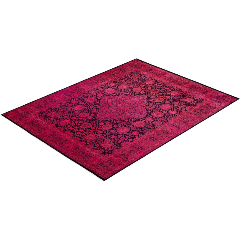 Overdyed, One-of-a-Kind Hand-Knotted Area Rug - Pink - 7' 10" x 10' 3"