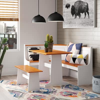 Middlecreek Wood Farmhouse Breakfast Nook Dining Set