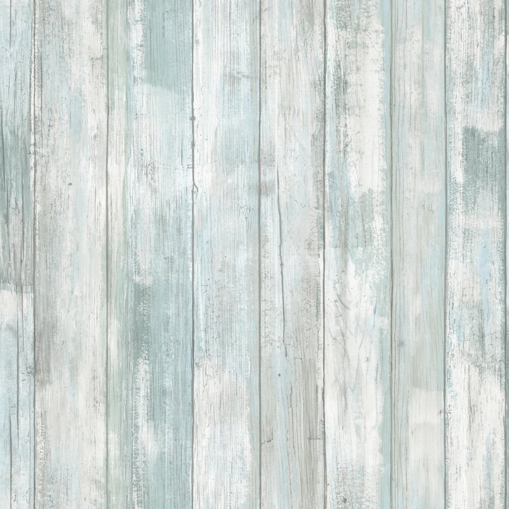 RoomMates Blue & Grey Weathered Planks Peel and Stick Wallpaper