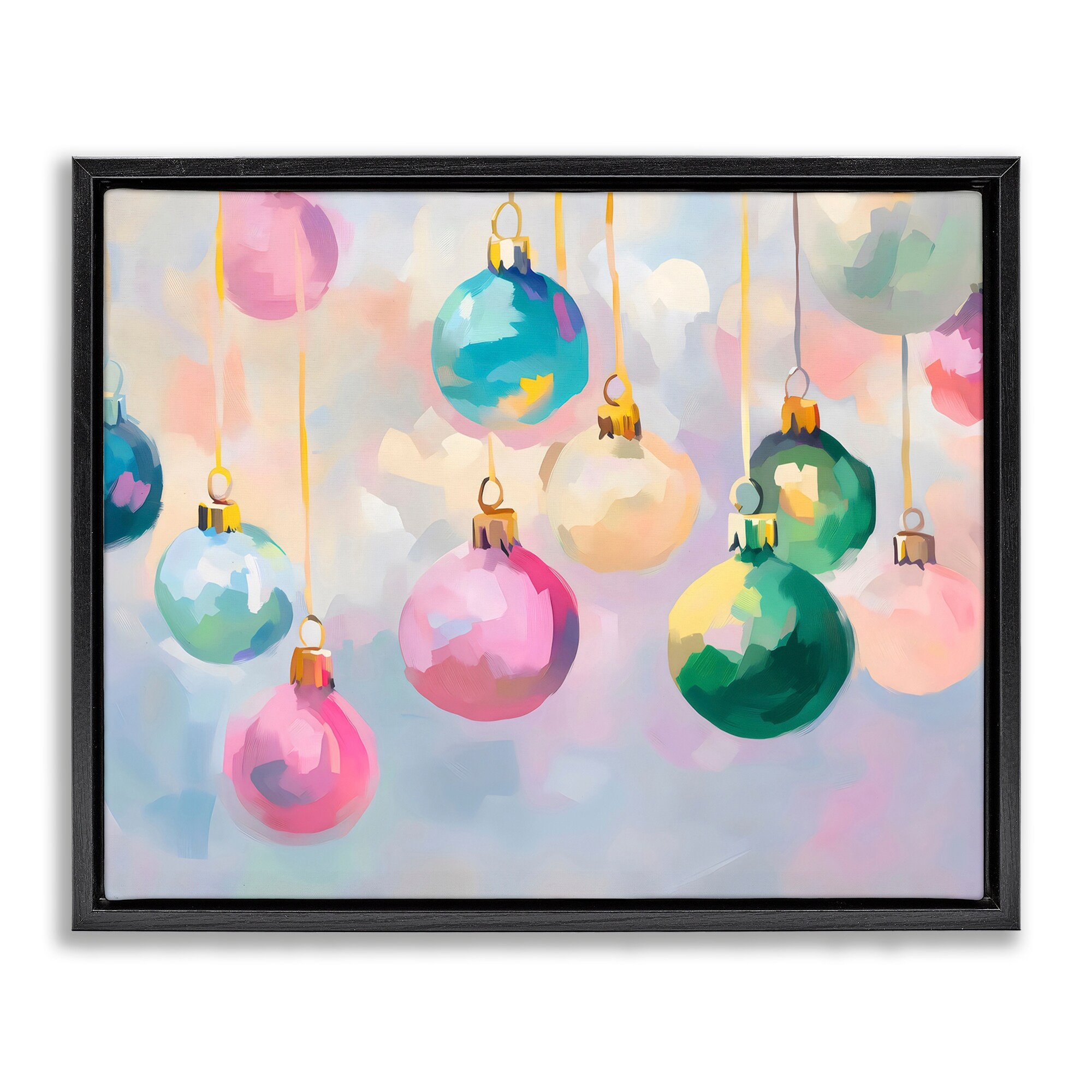 Stupell Bright Pastel Ornaments Framed Floater Canvas Wall Art Design By Arlington Prints