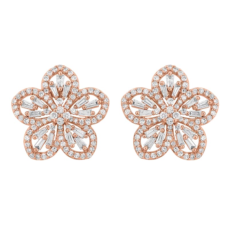 EFFY 14K Rose Gold Diamond Earrings