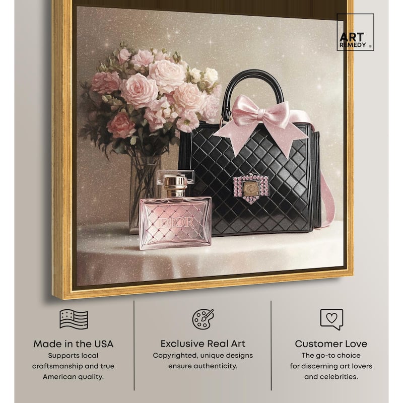 Delicate Purse and Perfume Canvas by Art Remedy