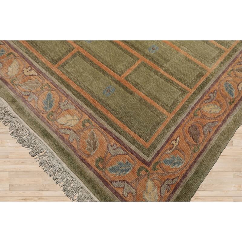 8'1''x11'4'' Hand Knotted Wool Mint Tibetan Mikhaelian Kohlberg Rug - 8' 1'' x 11' 4''