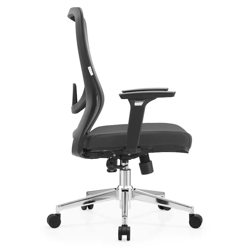 Cotton Office Chair with Mesh Mid-Back Adorit Series by LeisureMod