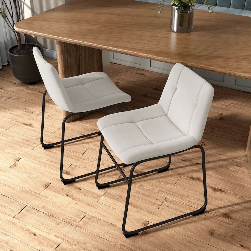 Furniture of America Eamon Modern Chenille Padded Dining Chairs (Set of 2)