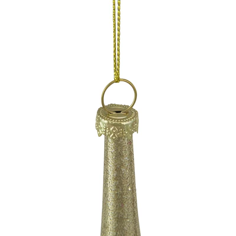 5.5" Glitter Teardrop Ball Glass Christmas Ornament