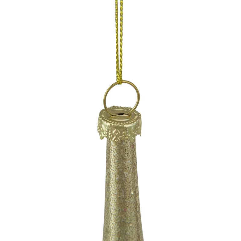 5.5" Gold Glitter Teardrop Ball Glass Christmas Ornament