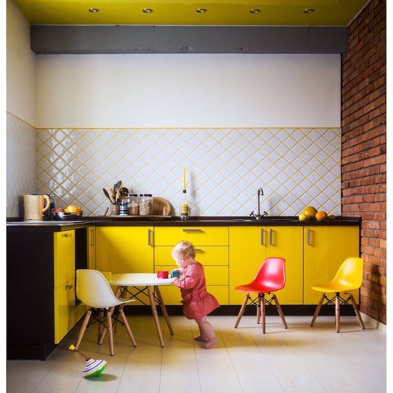 Kids Toddler Chair Side No arm Armless Natural Wood Legs Eiffel For Kitchen Desk Work Bedroom Playroom Preschool