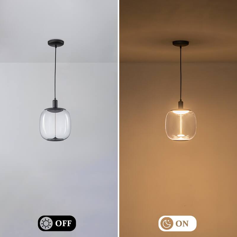 1 Light Clear Plastic Linear Magnetic LED Strip Pendant Lighting