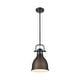 preview thumbnail 2 of 0, Yep by Golden Lighting Duncan 1-light 9in Rod Hung Pendant in Matte Black and Rubbed Bronze shade