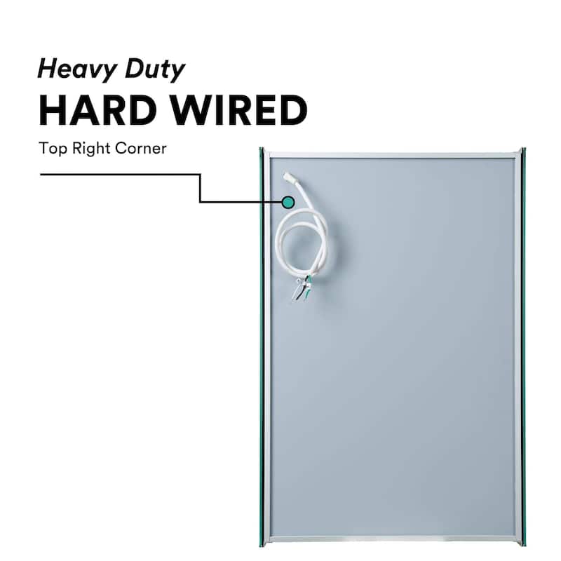 Bathroom Medicine Cabinet, Aluminum, Recessed/Surface Mount, Mirrored Interior w/LED
