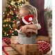 preview thumbnail 5 of 4, DolliBu Santa Standing Brown Moose Stuffed Animal with Santa Outfit - 13 inches