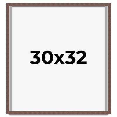 30x32 Shadow Box Frame Brown | 1.125 inches Deep Real Wood Rustic