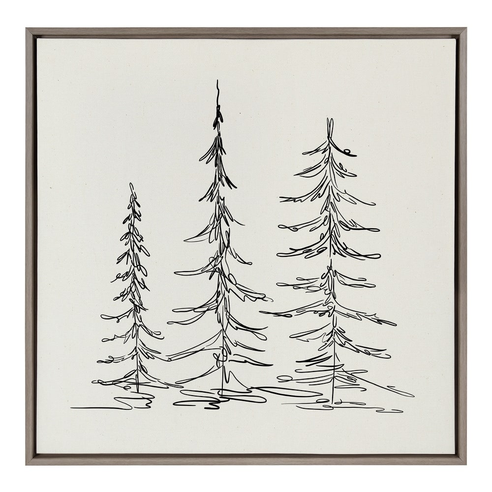 Kate and Laurel Sylvie Trees Canvas by The Creative Bunch Studio