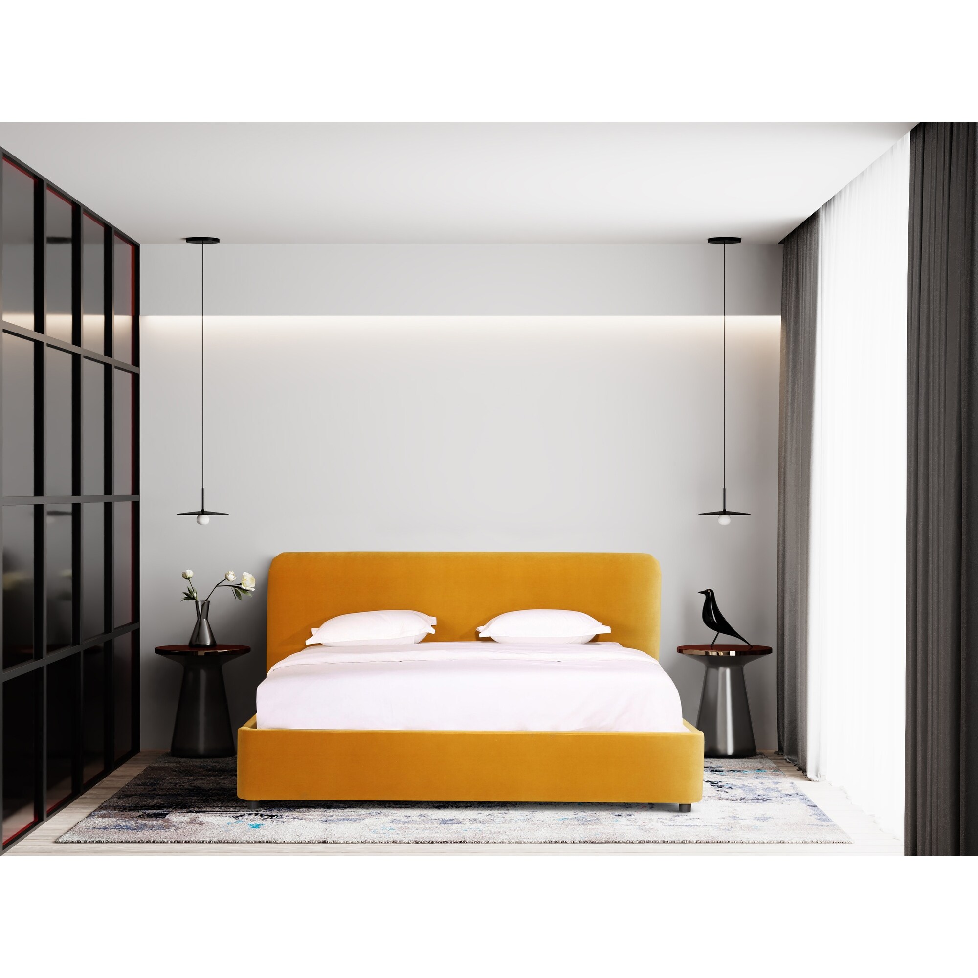 Currin queen upholstered low discount profile platform bed