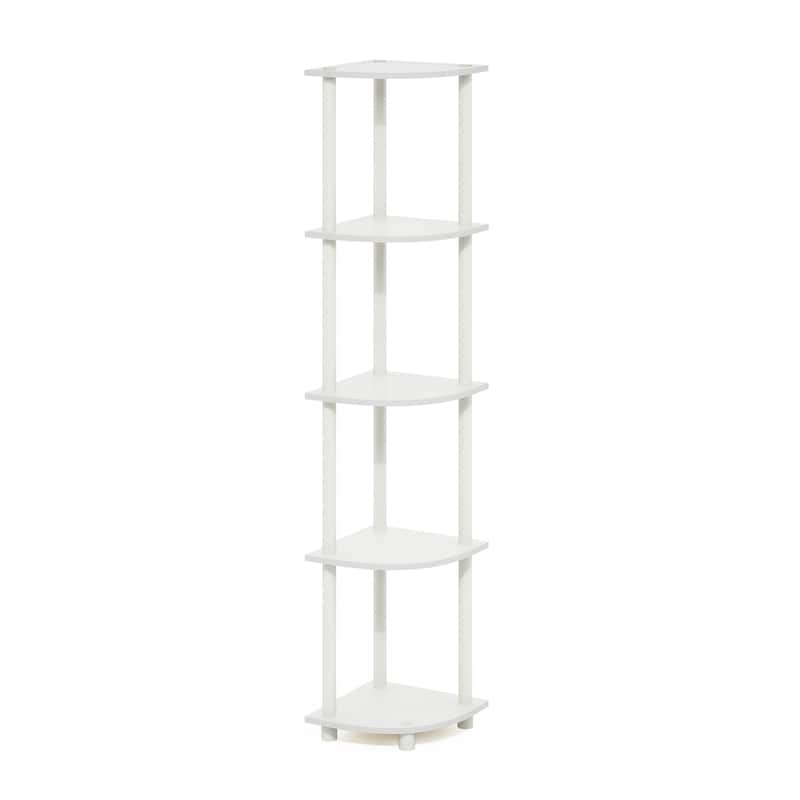 5 Tiers Wood Household Shelving Unit in White (11.6 in. W x 57.7 in. H x 11.6 in. D)