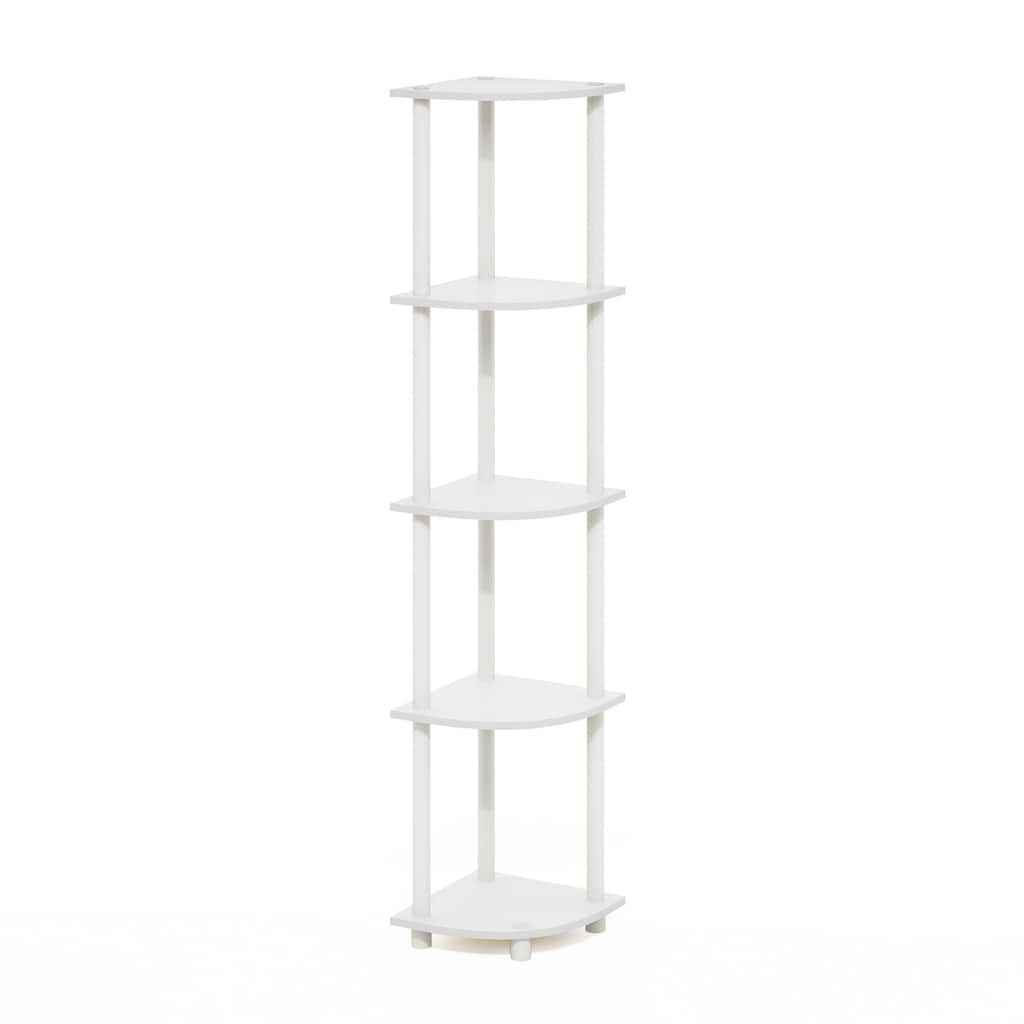 5 Tiers Wood Household Shelving Unit in White (11.6 in. W x 57.7 in. H x 11.6 in. D)