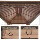 preview thumbnail 86 of 142, Outdoor Hardtop Gazebo Pergola w Galvanized Steel Roof and Aluminum Frame, Prime Curtains and nettings include