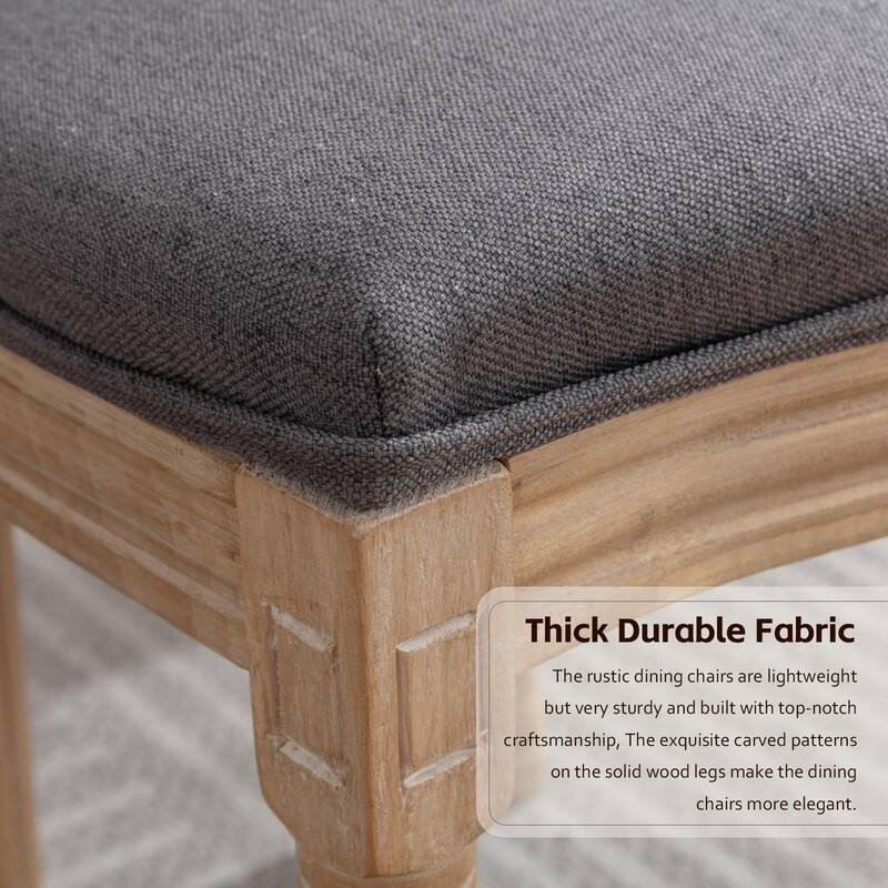 Upholstered French Style Nailhead Dining Chairs(Set of 4)