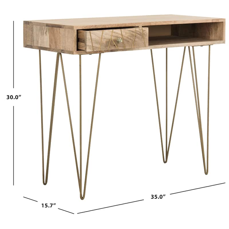 SAFAVIEH Filuta 1-Drawer 1-Shelf Hairpin Leg Desk