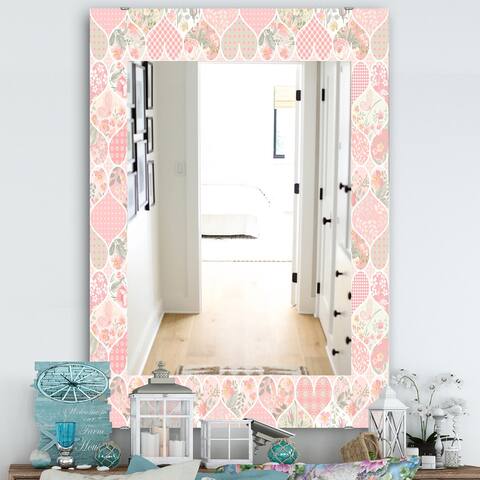 Designart 'Pink Blossom 23' Traditional Mirror - Printed Wall Mirror
