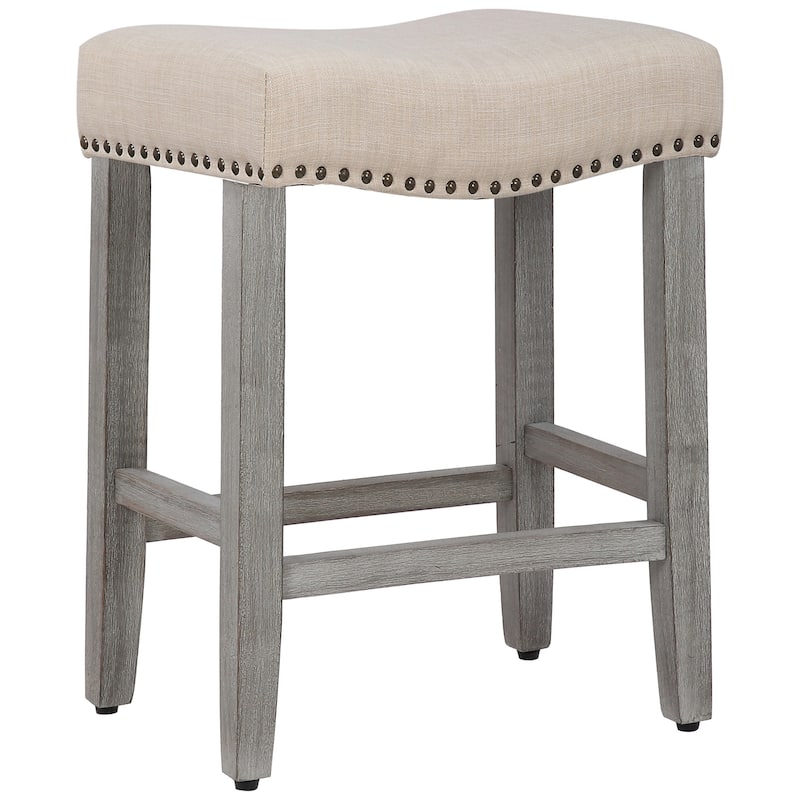Jameson Upholstered Polyester Gray 24 Inch Counter Stool