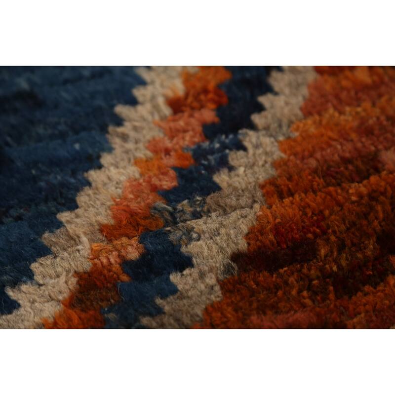 Orange Moroccan Runner Rug Handmade Tribal Oriental Wool Carpet - 2'9" x 9'10"
