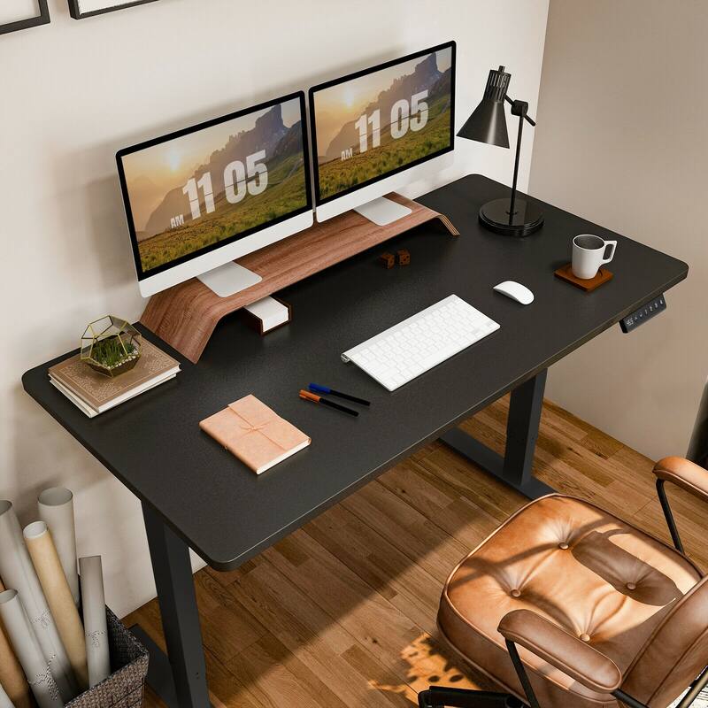 FLEXISPOT 55 x 28 Home Office Standing Desk Electric Height Adjustable Desk with LED Memory Control