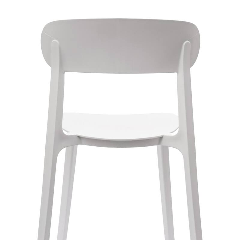 Commercial All-Weather Resin Stack Chair with Contoured Backrest-Set of 2 - 19"W x 19.5"D x 31"H