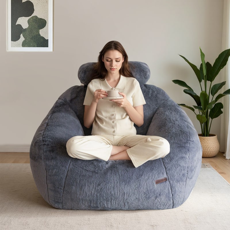 Giant Bean Bag Sofa Chair with a Pillow