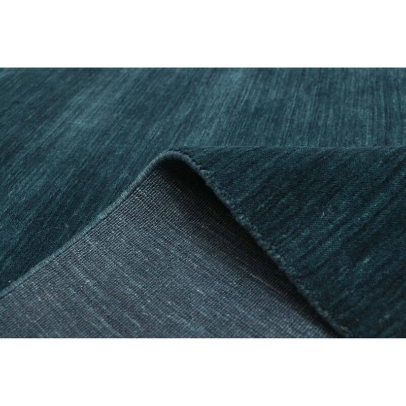 ECARPETGALLERY Hand Loomed Indo Gabbeh Dark Teal Wool Rug - 8'2 x 9'10