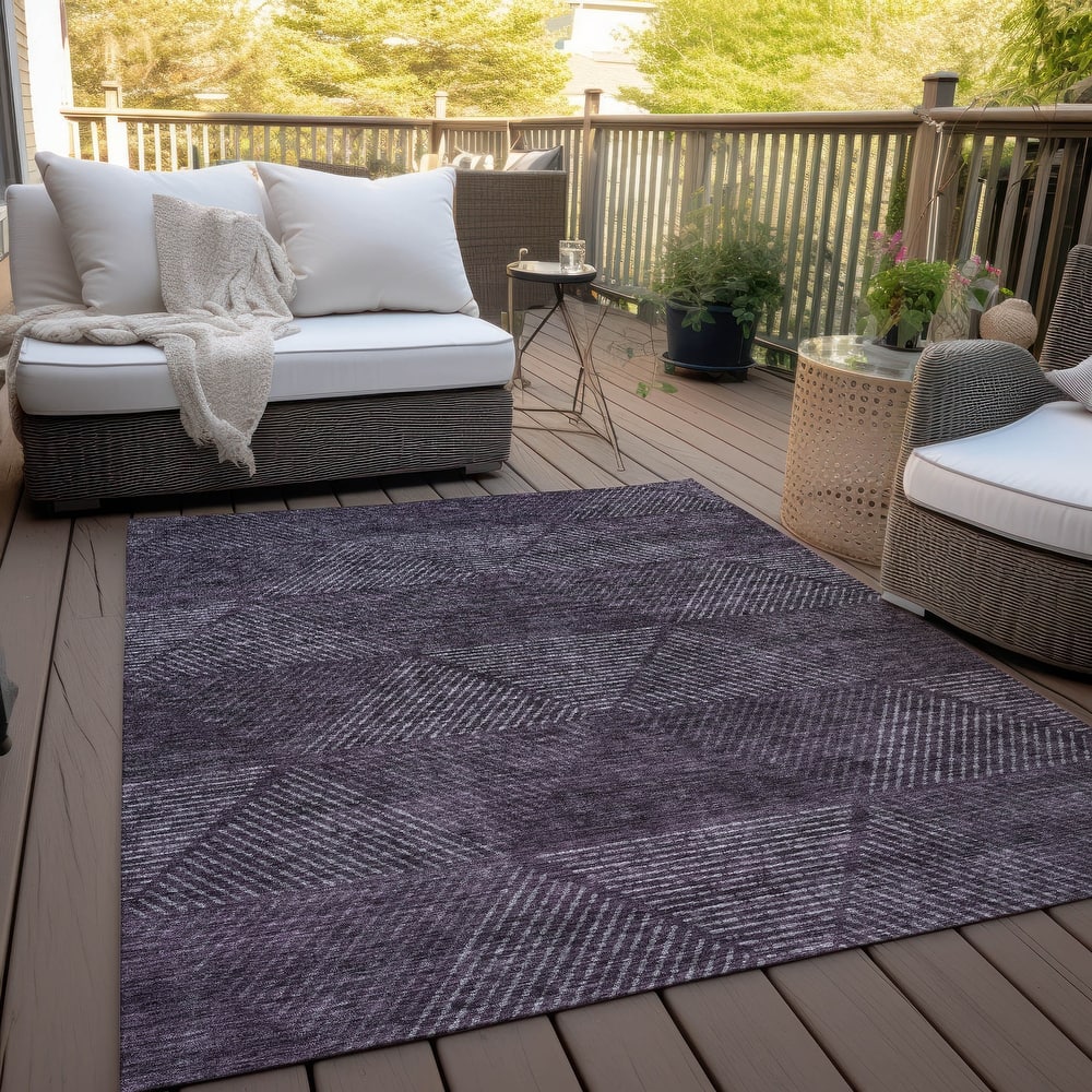 Machine Washable Indoor/ Outdoor Chantille Contemporary Prism Rug