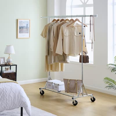 Clothes Rack Heavy Duty Clothing Rack 600LBS Rolling Clothes Racks for Hanging Clothes