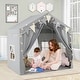 preview thumbnail 12 of 18, Gymax 3-4 Kids Large Play Tent House w/ 2 Opening Doors Star Lights &