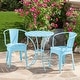 preview thumbnail 16 of 28, Colmar Outdoor 3-piece Bistro Set by Christopher Knight Home Matt Light Blue