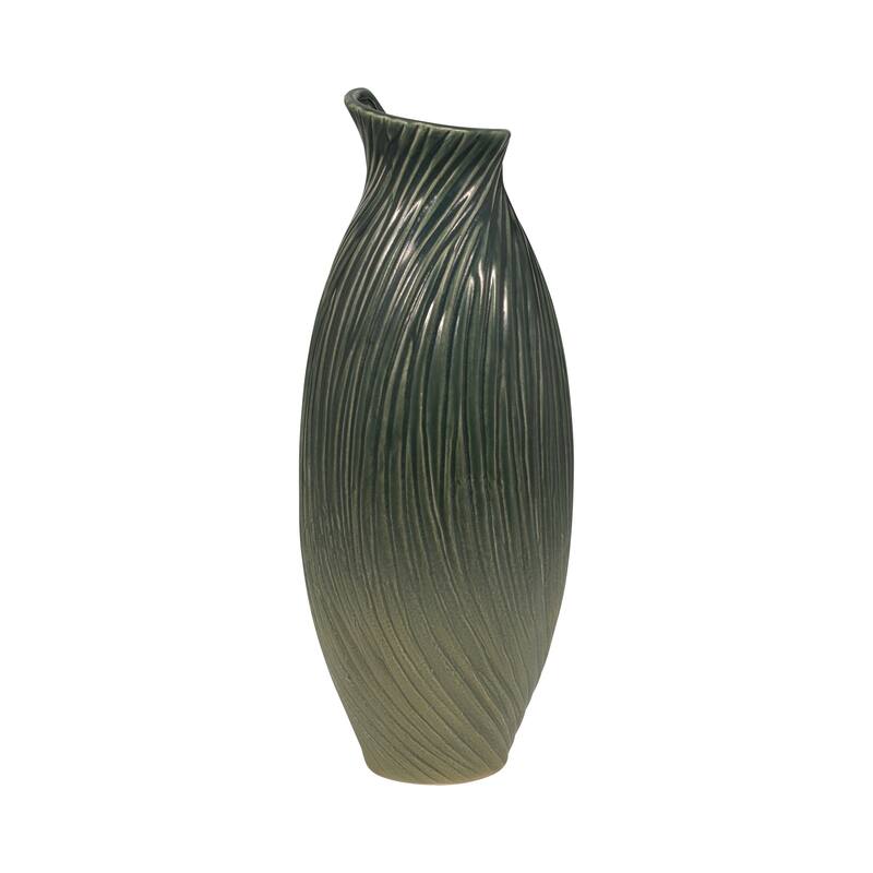 Ceramic Stylish Rubpert Contemporary Vase - Green