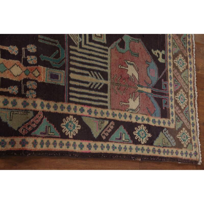 Over-Dyed Ardebil Persian Vintage Area Rug Handmade Wool Carpet - 4'10" x 9'7"